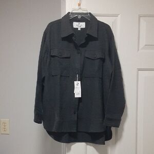 Split Coast Charcoal Thick Button Up Shirt. NWT